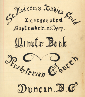 Opening page of ladies guild history