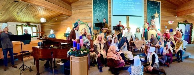 Christmas nativity with all ages