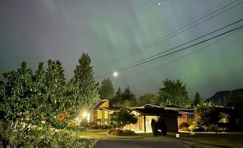 Northern Lights over church